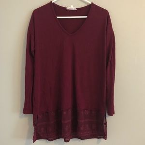 Maroon Long Sleeve Top